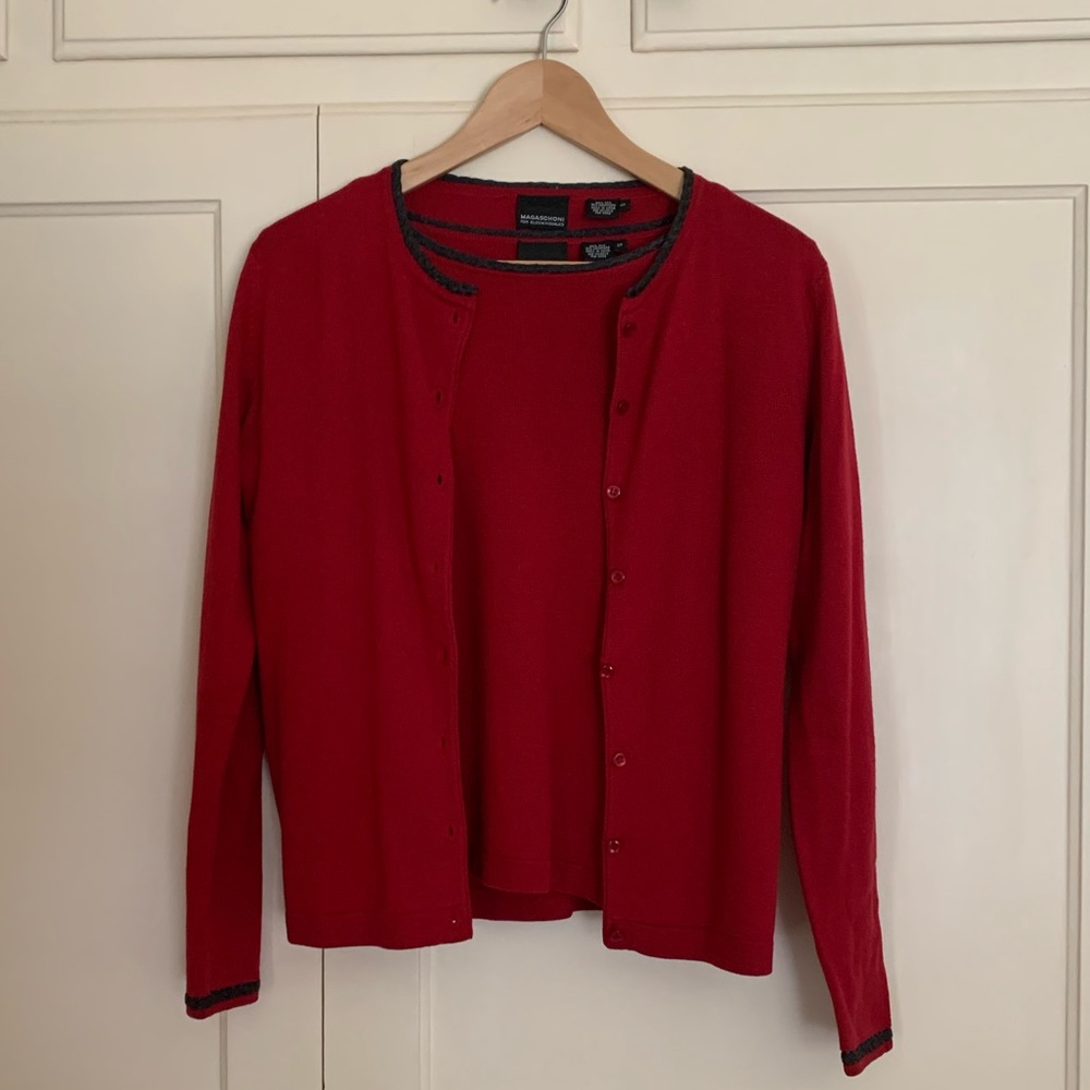 Magaschoni Scarlet Red Sweater Set